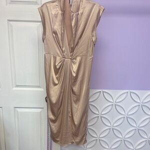 SHEIN Satin Midi Dress in Champagne